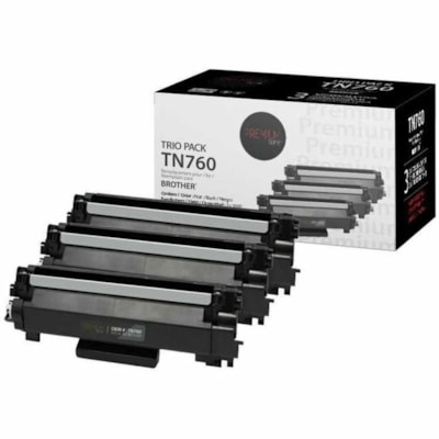 Premium Tone Laser Toner Cartridge TN760 - Black - 3 / Pack - 3 x 3000 Pages  