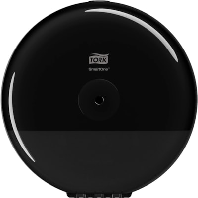 TORK SmartOne Mini Toilet Paper Roll Dispenser Black T9 - 8.62" (218.95 mm) Height x 8.62" (218.95 mm) Width x 6.14" (155.96 mm) Depth - Plastic - Black - Hygienic, Long Lasting - 1 Pack TOILET ROLL DISPENSER P/E BLK DISPENSER