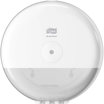 TORK SmartOne Mini Toilet Paper Roll Dispenser White T9 - 8.62" (218.95 mm) Height x 8.62" (218.95 mm) Width x 6.14" (155.96 mm) Depth - Plastic - White - Hygienic, Long Lasting, Refillable - 1 Pack TOILET ROLL DISPENSER P/E WHT DISPENSER
