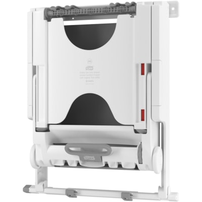TORK - Distributeur de serviettes en papier PeakServe - Dispenser Blanc Enchevêtré, Pli zig zag - hauteur de 17,72 po (450,09 mm) x largeur de 14,37 po (365 mm) x profondeur de 3,80 po (96,52 mm) - Plastique - Résistant aux déchirures, Rechargeable - 1 emballage CAB TOWEL ADAPTER ABS WHITE DISPENSER