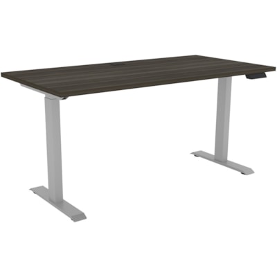 HDL Athena Electric Height Adjustable Sit to Stand Desk - Rectangle Top - Silver Two Leg Base - 2 Legs - 220 lb (99.79 kg) Capacity - Adjustable Height - 28.5" (723.90 mm) to 46.5" (1181.10 mm) Adjustment x 60" (1524 mm) Table Top Width x 30" (762 mm) Table Top Depth x 1" (25.40 mm) Table Top Thickn GREY DUSK/ SILVER 2 LEG BASE 60'' W X 30''D X 27.5-45.5''H