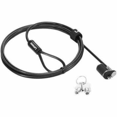 Lenovo NanoSaver Essential Cable Lock - 4.9 ft (1.50 m) Cable - Keyed Lock - Black - Galvanized Steel, Zinc Alloy, Stainless Steel - For Notebook, Docking Station, Desktop Computer, LCD Monitor  ACCS 
