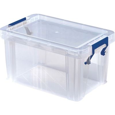 Bankers Box Storage Box 1.7 L Clear - External Dimensions: 7.9" (200.66 mm) Width x 5" (127 mm) Depth x 4.3" (109.98 mm) Height - 1.70 L - Lid Lock Closure - Clear 1.7 L HOLD SMALL ITEMS