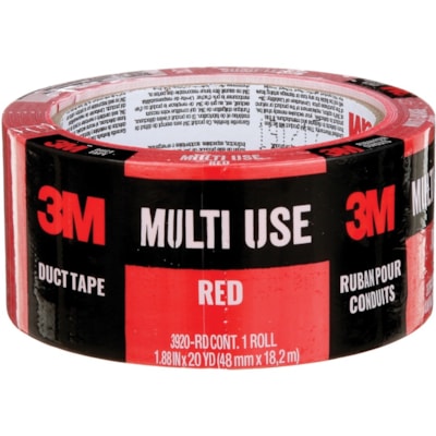 3M Duct Tape - 19.9 yd (18.2 m) Length x 1.89" (48 mm) Width - Red 1.88" X 20' (48 MM X 18 2 M) 