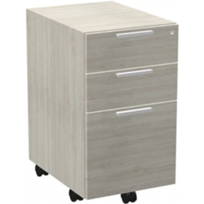 HDL Mobile Pedestal B/B/F - 27.5" (698.50 mm) Height x 15.8" (400.05 mm) Width x 21.8" (552.45 mm) Depth - 3 x Box, File Drawer(s) - Material: Laminate - Finish: Winter Wood WINTER WOOD H/D LOCK CASTERS 16''W X 19''D X 27.5''H