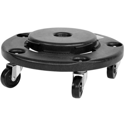 Globe Universal Garbage Can Dolly - 18.1" Length x 18.1" Width x 4.7" Height - Black - 2 / Pack SWIVEL CASTERS  EASY MOBILITY DURABLE HEAVYDUTY CONSTRUCTION