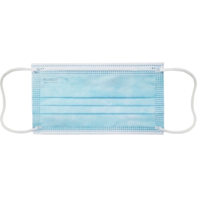 RONCO - Masques plissés 3 plis PRO-TEC, niveau 2 de l'ASTM, boîte de 50 - Recommended for : Face, Poussière, Dentaire, Médical, Éxamination, Manipulation des aliments, Maison, Laboratoire, Poussière, Clinique, ... - Visage partiel Protection - Polypropylène - Bleu  BOX OF 50 
