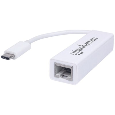 Manhattan Type-C to Gigabit Network Adapter - USB 3.1 (Gen 1) Type C - 1 Port(s) - 1 - Twisted Pair - 10Base-T, 100Base-TX, 1000Base-T - Portable twork Adapter SuperSpeed USB 3 .2 Gen 1; 10/100/100
