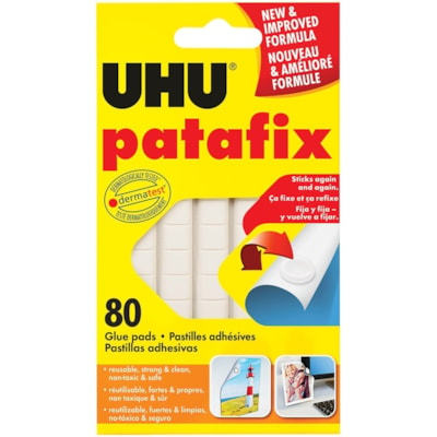 UHU Tac Adhesive Putty - 1 / Each 80 PADS/PK  PRECUT SQUARES WHITE  50GMS  NON TOXIC