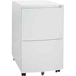 Heartwood Metal Mobile Pedestal - for File - Legal, Letter - Locking Drawer, Mobility, Radius Edge, Ball Bearing Slides, Full Drawer Extension - White - Metal 2 FILE DRAWERS FOR LETTER OR L 15 1/2" W X 22 1/2" D X 27" H