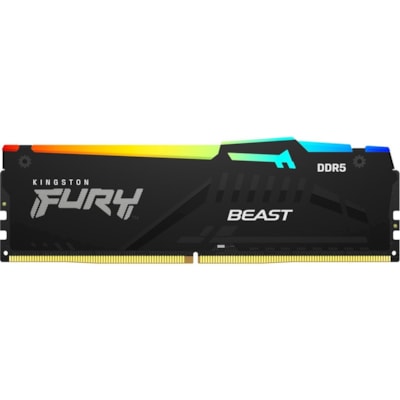 Kingston FURY Beast 64GB (2 x 32GB) DDR5 SDRAM Memory Kit - For Desktop PC, Motherboard - 64 GB (2 x 32GB) - DDR5-5600/PC5-44800 DDR5 SDRAM - 5600 MHz Dual-rank Memory - CL40 - 1.25 V - Non-ECC - Unbuffered - 288-pin - DIMM - Lifetime Warranty 40 DIMM (KIT OF 2) FURY BEAST RGB