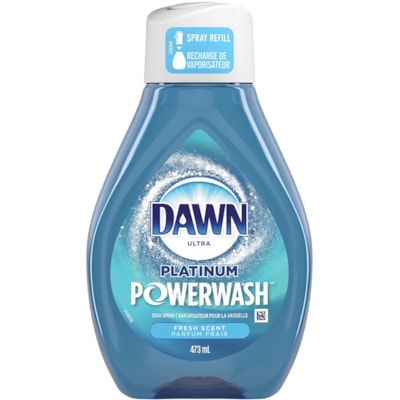 Dawn - Recharge de vaporisateur pour lave-vaisselle Platinum Powerwash - 473,18 mL - Frais Arôme - Biodégradable, Rechargeable - 1 chaque CA 