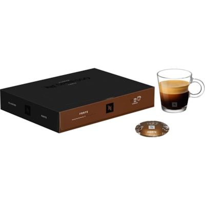 Nespresso Pod Forte Coffee - 1.3 oz (36.9 g) - Pod - Roasted, Malt, Brazilian, Costa Rica, Forte - Kosher - 50 / Box FORTE 