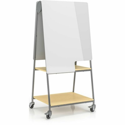 Safco Learn 30"x 64" Mobile Whiteboard - 30" (762 mm) Width x 40" (1016 mm) Height - Light Gray Steel Frame - Floor Standing - Portable, Locking Casters - Assembly Required - 1 / Unit GREY 