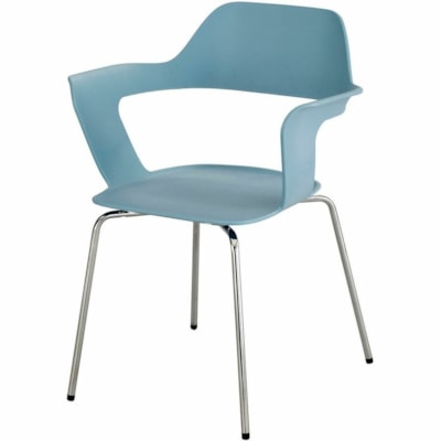 Safco - Chaise 4275BU - Polypropylène Seat Material - Back Color Bleu - Polypropylène, Plastique Back Material - Frame Color Argenté - Bleu - Polypropylène - Accoudoir BLUE 