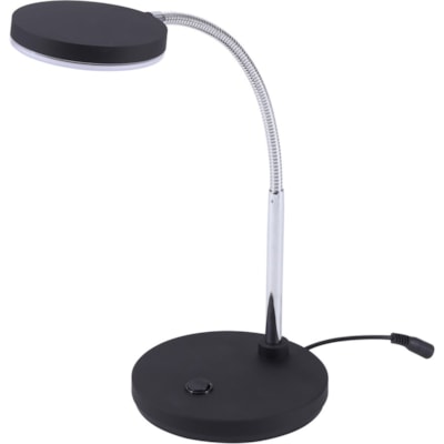 Bostitch Metal Gooseneck Desk Lamp, Black - LED Bulb - Polished Metal - Gooseneck, Flicker-free, Glare-free Light, Adjustable Head, Flexible Neck, Adjustable Brightness, Eco-friendly - Metal - Desk Mountable, Table Top - Black - for Desk, Table, Home, Office OFFICE LED LIGHT WITH CLAMP POLISHED METAL FINISH & BLACK