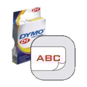 Dymo D1 45015 Thermal Label - 15/32" (12 mm) Width - Rectangle - Thermal Transfer - Glossy - White, Red  