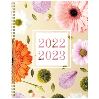 Blueline Academic Monthly Planner Spring 2022-2023 - Gold - Academic - Monthly - 14 Month - July 2022 to August 2023 - 1 Month Double Page Layout - White Sheet - Twin Wire - Desktop, Table - Gold - 11" (279.40 mm) Height x 8.5" (215.90 mm) Width - Daily Block, Telephone Section, Address Section, Dur  