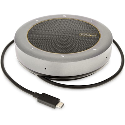 StarTech.com USB-C Speakerphone Docking Station, Mini Portable Conference Speaker/Audio Dock, VGA/4K HDMI, USB Hub, Teams/Zoom/Softphone - USB-C speakerphone mini dock; HDMI 4K 60Hz/1080p VGA video - 2x USB-A 3.2/3.1 5Gbps Hub - USB Type-C power/5Gbps data port/100W PD Pass-Through - 22in (56cm) wra  PERP 