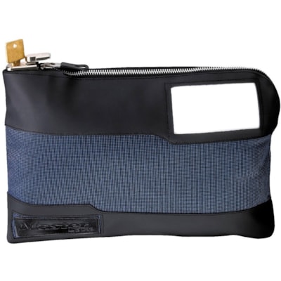 Master Lock Water Resistant Nylon Locking Storage Bag - 8.27" (210 mm) Width x 1.35" (34.29 mm) Depth - Blue - Nylon - Cash, Jewelry, Document, Supplies - 1 Each BLUE  11-1/2"W X 8-3/8"H X 1-3/8"D
