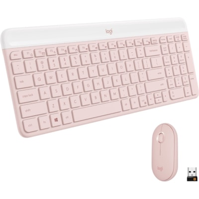 Logitech MK470 Keyboard & Mouse - USB Mechanical Wireless RF 2.40 GHz Keyboard - USB Wireless RF Mouse - Optical - 1000 dpi - Scroll Wheel - Symmetrical - AAA, AA - Compatible with Desktop Computer, Notebook for PC COMPACT & QUIET WIRELESS KEYBOARD & MOUSE COMBO - ROSE