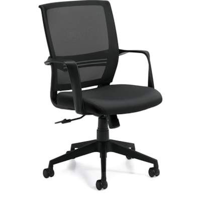 Offices to Go® Safari Tilter Chair - Fabric Seat - Mid Back - Dance - Armrest MEDIUM BACK BLACK MESH BACK WATERFALL FABRIC  DANCE