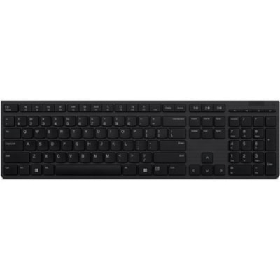 Lenovo Professional Wireless Rechargeable Keyboard-French Canadian 445 - Wireless Connectivity - Bluetooth - 2.40 GHz - 105 Key Hot Key(s) - French (Canada) - PC - Scissors Keyswitch - Gray  