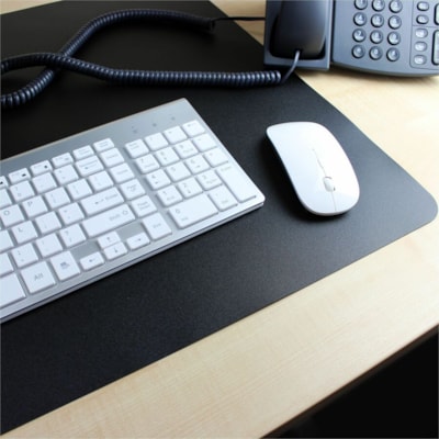 Desktex® Black Vinyl Rectangular Desk Pads - 20" x 36" - Rectangular - 20" (508 mm) Width x 36" (914.40 mm) Length x 0.03000" (0.76 mm) Depth - Black Backing - Vinyl - Black   
