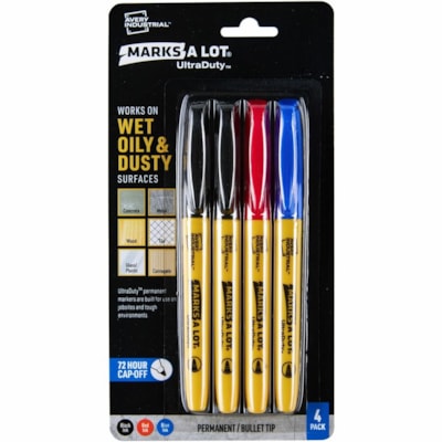 Marqueur permanent UltraDuty Avery® Marks A Lot - 1 mm (0,04 po) Gras Ogive Pointe de marqueur - Ink Noir, Rouge, Bleu - Polyester Pointe - 4 / emballage ULTRADUTYMRKSALOT 2NR 1RGE 1BL 