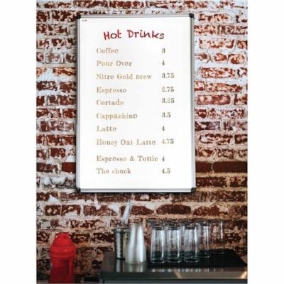 Viztex® Lacquered Steel Magnetic Dry Erase Board with an Aluminium Frame - 24" x 36" - 24" (609.60 mm) Width x 36" (914.40 mm) Height - White Lacquered Steel Surface - Aluminum Frame - Rectangle - Horizontal/Vertical - Magnetic - Magnetic, Scratch Resistant, Stain Resistant, Ghost Resistant  MAGNETIC LACQUERED STEEL ALUMINUM FRAME HIDES MOUNTS
