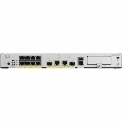 Cisco - Routeur C1131X-8PLTEPW - 10 Ports - 8 Port(s) RJ-45 - 2 Port(s) WAN - Port de gestion - 2 SFP (mini-GBIC) Logements - 8 Go - Gigabit Ethernet - Montable en rack - 1 Année  PERP 