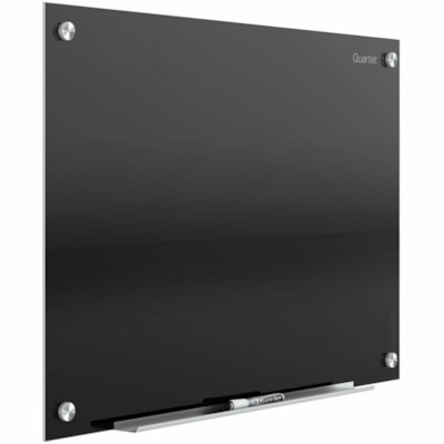 Quartet Infinity Magnetic Glass Dry-Erase Board, Black, 4' x 3' - 36" (914.40 mm) Width x 48" (1219.20 mm) Height - Black Tempered Glass Surface - Horizontal/Vertical - Magnetic - Frameless, Durable, Ghost Resistant, Stain Resistant, Scratch Resistant, Dent Resistant, Smooth Writing, Non-absorbent,  BLACK 