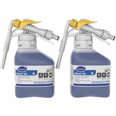 Diversey Glance NA Glass/Multisurface Cleaner - Concentrate - 1.50 L - 7 pH - Streak-free, Non Ammoniated, Quick Drying, Non-smearing, Fragrance-free - Blue - 2 / Carton 2X1.5L 