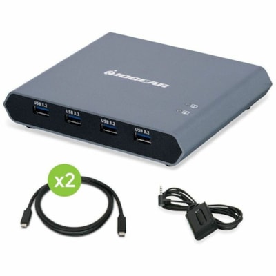 IOGEAR 2-PORT 4K USB-C DESKTOP  KVM WITH DISPLAYPORT OUTPUT A ND USB PERIPHERAL