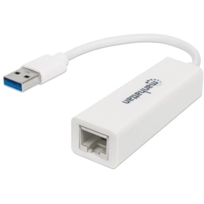 Manhattan USB 3.0 Gigabit Adapter - USB - 1 Port(s) - 1 x Network (RJ-45) - Twisted Pair - 10/100/1000Base-T - Desktop Male Left Gender - Female Righ t Gender - USB 3.0 R