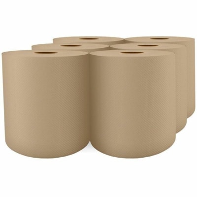 Cascades PRO Roll Paper Towel - 1 Ply - Natural - 6 / Box 100% RECYCLED ROLL PAPER TOWEL 800'  6 RLS  NATURAL