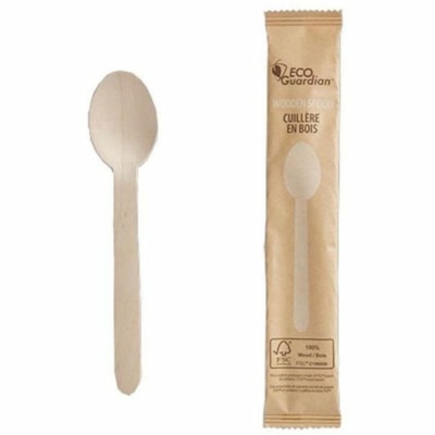 Eco Guardian Spoon - Spoon - Wood - 100 WRAPPED /COMPOSTABLE 