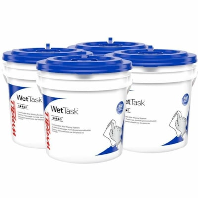 Wypall - Seau de système d'essuyage humide personnalisable WetTask - Polyéthylène - Blanc - 4 / Étui  