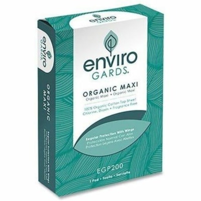 Enviro Gards Organic Pads, w/Wings Vended - With Wings - Regular - Chlorine-free, Fragrance-free, Absorbent - 200 / Case VEND PACK 200/CASE 