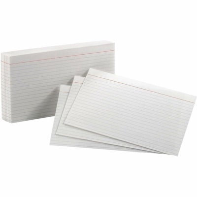 Oxford Printable Index Card - 5" (127 mm) x 8" (203.20 mm) - 85 lb (38555.35 g) Basis Weight - Ruled - White - 100 / Pack  