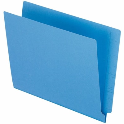 Pendaflex Blue Coloured Straight Tab Letter-size (8 1/2" x 11") Shelf File Folders - 8 1/2" (215.90 mm) x 11" (279.40 mm) - 3/4" (19.05 mm) Expansion - End Tab Location - 11 pt. (3.87 mm) - 2 Plys - Wood - Blue - 10% Recycled - 100 / Box PENDAFLEX 10% PCW LETTER SIZE STRAIGHT TAB