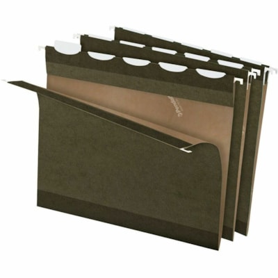Pendaflex 1/5 Onglet coupé format lettre Recyclé Dossier suspendu - Variées Position d'onglet - Vert - 10% Recyclé - 25 / boîte ONGLETS INCLUS VERT 25/BOITE POCHETTES INFO INCLUSES 10%FPC