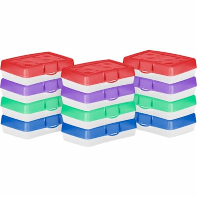 Storex Carrying Case Pencil - Assorted, Clear - Poly Body - 2.50" (63.50 mm) Height x 8.37" (212.60 mm) Width x 5.62" (142.75 mm) Depth - 1 Each ASSORTED COLOURS 