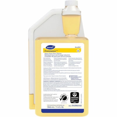 Diversey Prominence Heavy Duty Floor Cleaner - Concentrate - 946 mL - Citrus Scent - Heavy Duty, Film-free, Rinse-free, pH Neutral, Dilutable - Yellow - 1 Each FLOOR 