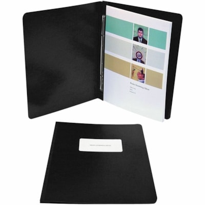 ACCO - Presstex format lettre Couverture de rapport avec Attache - 3 po (76,20 mm) Capacité du classeur - 8 1/2 po (215,90 mm) x 11 po (279,40 mm) - 1 x Attache Attache(s) - Tyvek, Presstex - Noir - 1 FORMAT LETTRE ATTACHE CENTREE 2 PATTES AXE 8 1/2 PO 50% M R