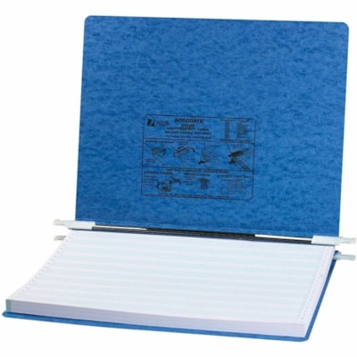 ACCO Presstex Data Binder - 6" Binder Capacity - Acrylic - Light Blue - Embossed, Moisture Resistant, Flexible, Retractable Storage Hooks - 1 Each PRESSTEX 50% RECYCLED HANGING 6 IN CAP ACCO