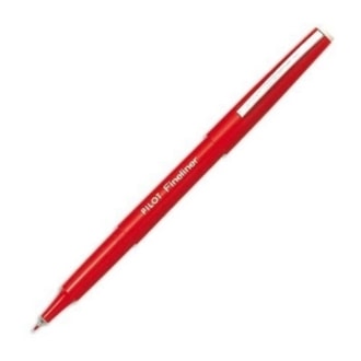 Pilot Fineliner Marking Pen - 1.2 mm (0.05") Pen Point - Red Ink FINE NON TOXIC WATER- BASED INK FINELINER