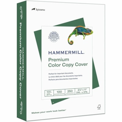 Hammermill Color Copy Paper - 100 Brightness - 99% Opacity - Letter - 8 1/2" (215.90 mm) x 11" (279.40 mm) - 100 lb (45359.24 g) Basis Weight - 271 g/m² Grammage - Ultra Smooth - Sustainable Forestry Initiative (SFI) - Jam-free, Acid-free - Photo White - 1500 Sheets - 6 Carton 100LB LETTER PHOTOWHITE FSC CERTIFIED ACID FREE