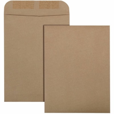 Grand & Toy - Enveloppes pour contenu lourd kraft, 7 1/2 po x 10 1/2 po, boîte de 100 - Envoi postal/expédition - largeur de 7 1/2 po (190,50 mm) x longueur de 10 1/2 po (266,70 mm) - Rabat gommé - Brun kraft - Papier Kraft - 100 / boîte 100/BTE BOUT OUVERT 40% POST-CONSOM.