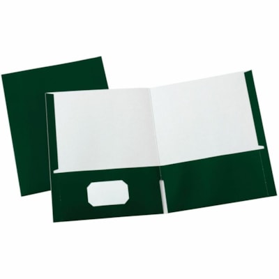 Grand & Toy format lettre Recyclé Portefeuille - 8 1/2 po (215,90 mm) x 11 po (279,40 mm) - 50 Feuilles Capacité - 2 Poche(s) - Vert - 100 % Recyclé - 25 / Unité PORTE-DOCUMENT LUSTRE VERT  LETTRE